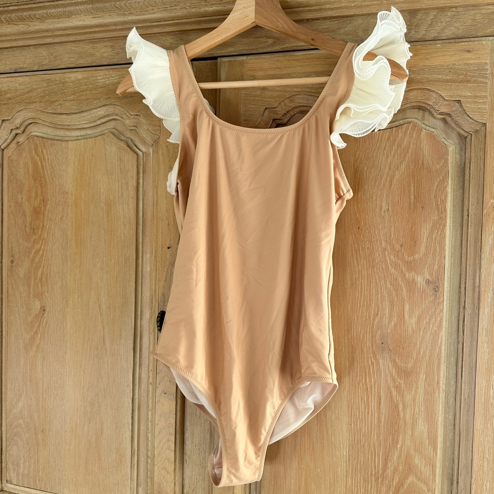 Sleeper Beige Ruffle Swim NWT